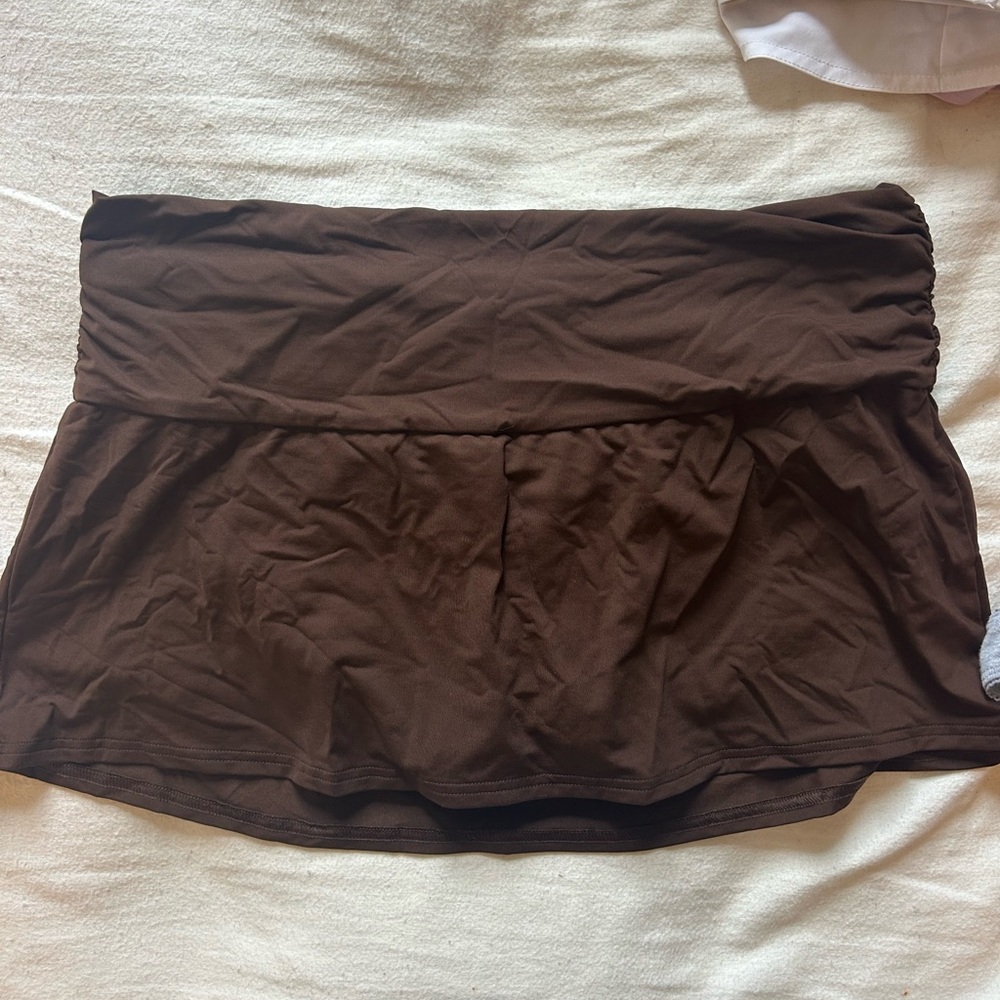 Lands' End Chocolate Brown Skirt/ Swim